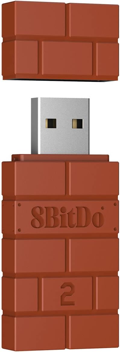 8Bitdo Wireless USB Adapter 2 for Switch, Windows, Mac & Raspberry Pi Compatible with Xbox Series X & S Controller, Xbox One Bluetooth Controller, Switch Pro and PS5 Controller