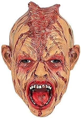 halloween party mask zombie props party supplies scary halloween mask horror bloody rotten face mask black long hair latex headgear novelty latex horror mask