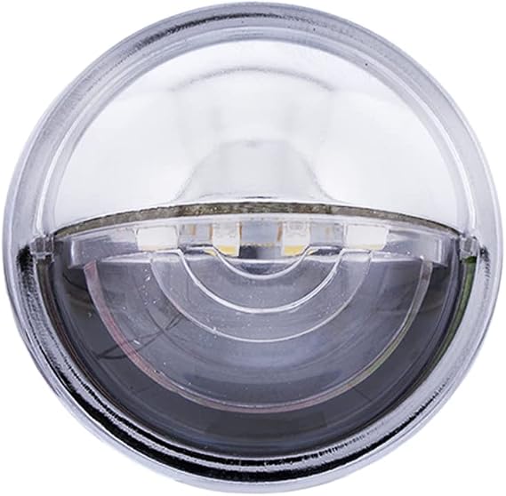 United Pacific 39995B 4 LED Rounded License Light, 1 12 Diameter, Steel Housing, Easy Push-On Install, Bright White LED Light 1 Unit