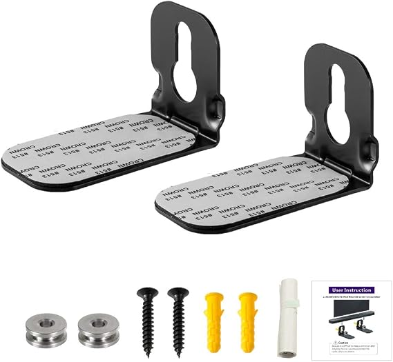 Yimaut Wall Mount Bracket for JBL Bar 5.1 / Bar 3.1 / Bar 2.1 / Bar Studio Soundbar, 2 Pieces Black Sound Bar Brackets Holder + Screws + Metal Holder Screws
