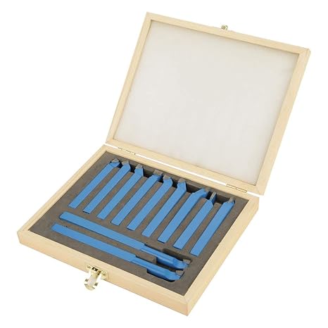 Carbide Tipped Lathe Tools Set, Carbide Lathe Tool Lathe Tools Carbide Tipped Welding Milling Cutting Turning Tool Set Fast Cutting Speed Lathe Tool for General Lathes 8x8mm