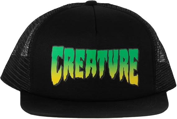 CREATURE Logo Mesh Trucker High Profile Hat Black OS Unisex