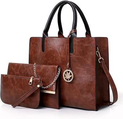 Handbags for Women 3pcs Tote Set Shoulder Bag Top Satchel Chain Crossbody Purse