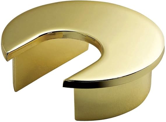 Rockler Round Metal Grommets, Bright Brass Die Cast Steel Grommet for Desk Hole To Fit 1-9/16'' Holes - Desk Cord Hole Cover for Organizing Cables & Wires On Office Desks & Entertainment Centers