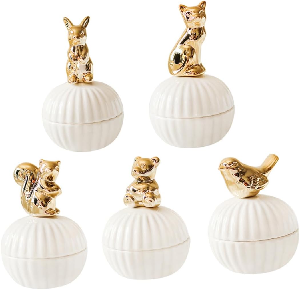 1 Piece Box Jewelry Box Decorative Box Jewelry Holder Jar Trinket Squirrel Figurine Miniature Cardinal