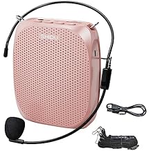 SHIDU Voice Amplifier Teachers,Megaphone Speaker Portable PA System with Microphone Headset(Work of 12hours) Supports MP3 Format Audio for Tour Guides Coaches Yoga Fitness Instructors