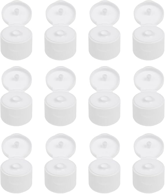 ULTECHNOVO 40pcs Push Pull Replacement Caps 28mm Plastic Reusable Twisted Bottle Lids Non Spill Screw Tops Spout Lid for Water Bottles Soda Bottles White