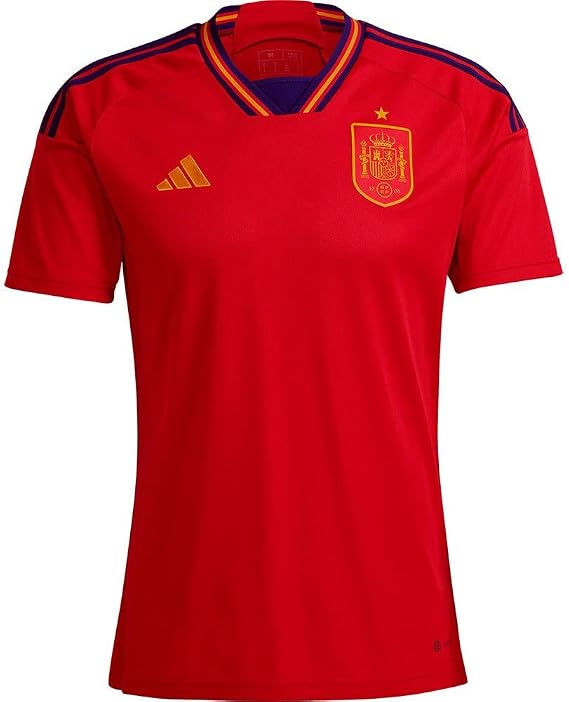 adidas Spain World Cup 2022 Home Jersey (as1, Alpha, xx_l, Regular, Regular, XX Large) Red, Navy