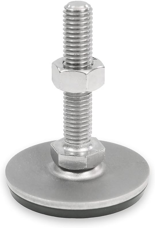 Ganter Normelemente Edelstahl Stellfüße - GN 41-40-M8-40-D3-SK| Fußdurchmesser 40mm Gummi aufvulkanisiert schwarz