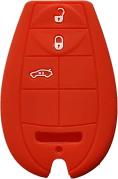 Silicone Keyless Entry Remote Control Key Fob Cover Case protector Replacement Fit For Dodge Challenger Charger Journey Magnum M3N5WY783X IYZ-C01C(gules)