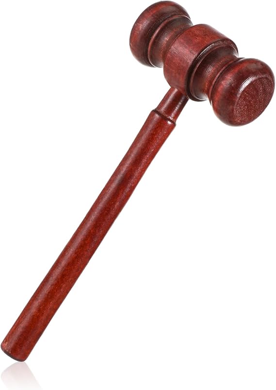 Wooden Courtroom Gavel Brown Handmade Wooden Gavel Auction Gavels Desk Accessories Board Auction Club Presidents 17cm/6.7 Inch Courtroom Hammer Prop Costume Accessories
