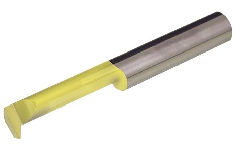 THINBIT PT61CRC MICROBIT TiN Coated Solid Carbide Profiling Tool, .375" Minimum bore, 1.350" Reach, Heavy Duty Elliptical Neck with .115" Projection and 3/8" Shank