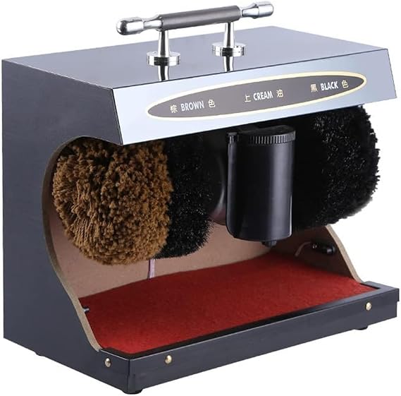 Shoe Polisher Fully Automatic, Electric Shoe Shine Machine Automatic Electric Shoe Polishing Machine Buff Polisher Polish Shining Cleaner(Black Gold)