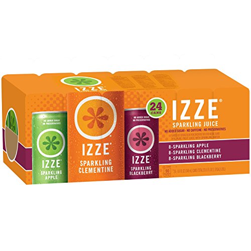 IZZE Sparkling Juice, 4 Flavor Variety Pack, 8.4 oz Cans, 24 Count
