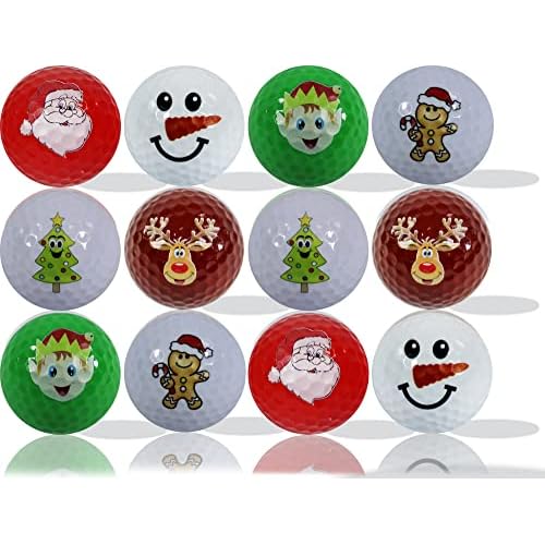GBM Christmas Variety Novelty Golf Balls Fun Golf Balls Christmas Themed wBright Seasonal Designs, Perfect for Holidays, Tournaments & Golf-Themed Events, Retirement Gifts for Men Women, 12-Pack