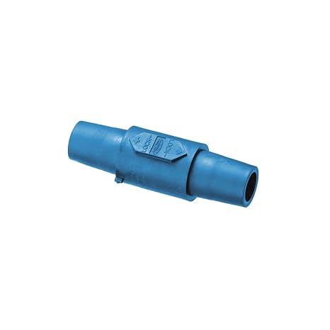 Hubbell Wiring Systems HBLDFBL Single Pole Double Female Gender Reversing Device, Female-Female Connection, 1-1/16" Diameter x 4-27/32" Length, Blue
