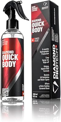DIAMOND PRO TECH Diamond Quick Body Fast and Effortless Protection; Prep Solution for Ideal Glass Bonding; 6 Months Hydrophobic Protection; Resists UV Oxidation and Water Spots 250 milliliters