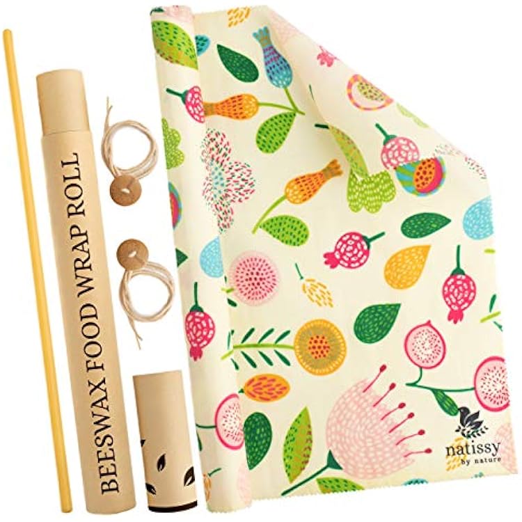 Reusable Beeswax Food Wrap; Roll 39 Organic Beeswax Paper for Bread; Bowls & Food Storage Sustainable Alternative; Wax Paper for Covering Food Bowls
