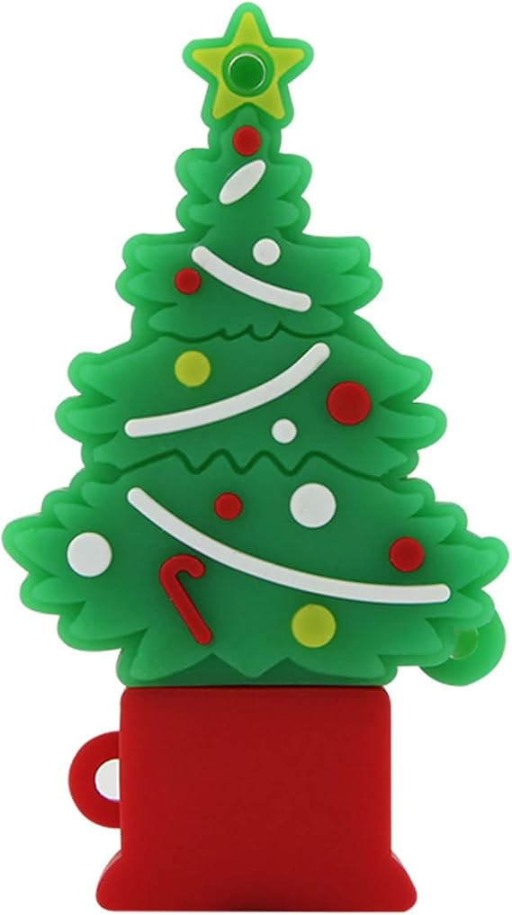 CHUYI Novelty and Cute Christmas Tree Shape Design 64GB USB 2.0 Flash Drive Pen Drive Memory Stick Storage Cool Thumb Drive U Disk Gift (Red - 1 Pack)