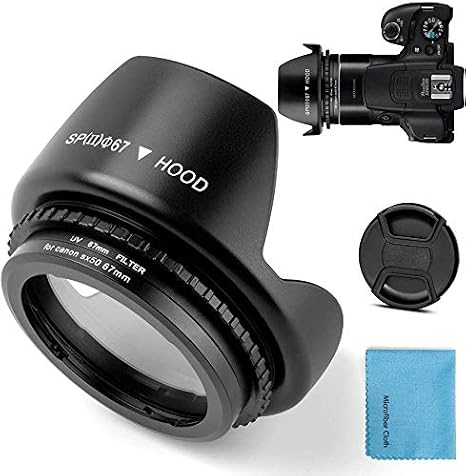 67mm Metal Filter Adapter Ring for Canon PowerShot SX30 IS/SX40 HS/SX50 HS SX70HS Digital Camera Replacement Canon FA-DC67A Filter Adapter Tulip