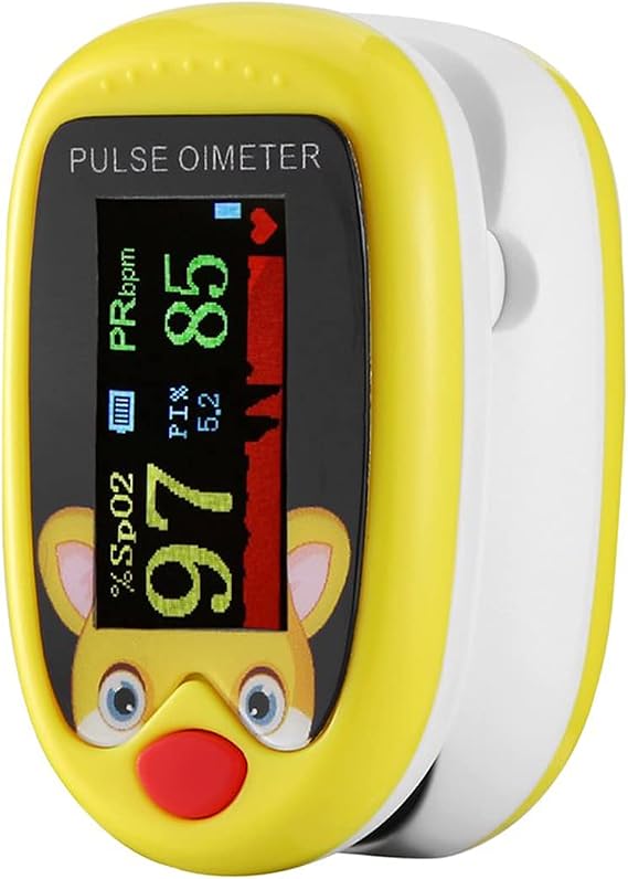 Pediatric SpO2 Blood Oxygen Saturation Monitor, Fingertip Pulse Oximeter and Children Digital Finger Pulse Tester, Portable Pulse Oximeter
