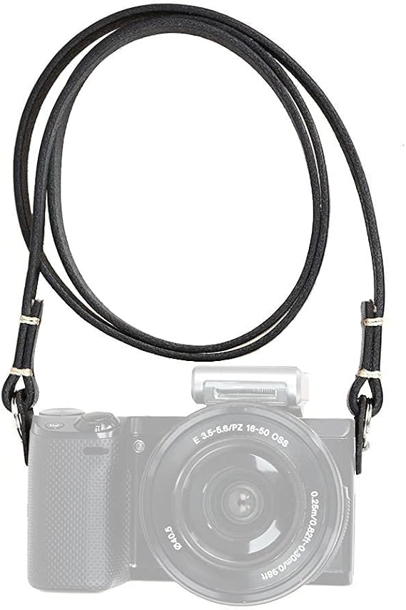 Thin Full Leather Camera Neck Strap for Mirrorless CP003 BK