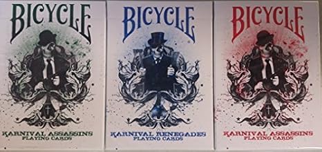 Bicycle Lot 3 Decks Karnival Assassins and Renegades Playing Cards