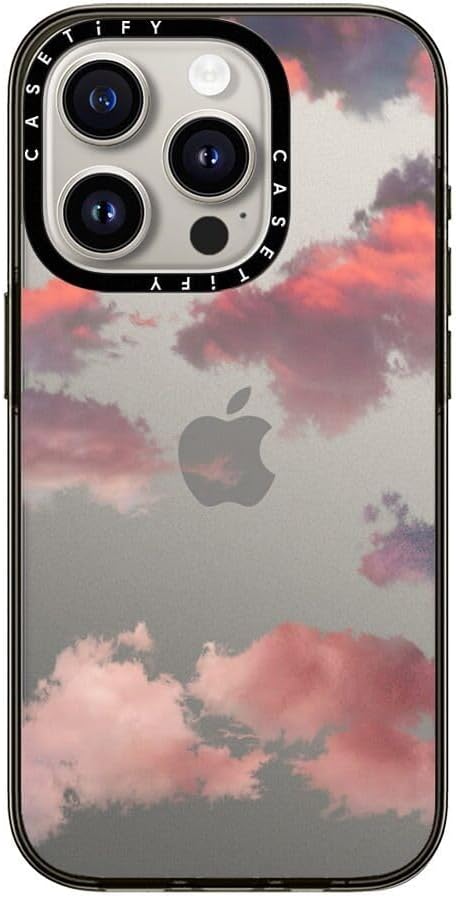 CASETiFY Compact Case for iPhone 15 Pro [2x Military Grade Drop Test/4ft Drop Protection] - Clouds - Black Lightweight 4ft Dual Military Grade Drop Protection Clouds Black
