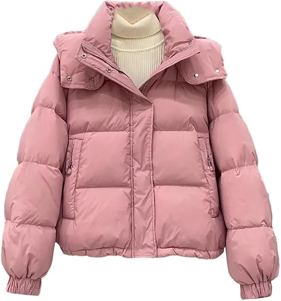 Dbdkejj Women's Down Padded Thickened Warm Hooded Zipper Parka