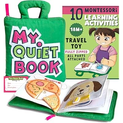 BAVY My Quiet Book - Toddler Plane Activities, Car Airplane Montessori Busy Board Book for Toddlers 1-3 - No Parts to Get Lost - Gifts for 1 2 3 4 Year Old Girl, Birthday Gifts Toys Age 2-4