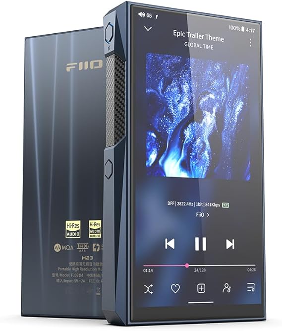 FiiO M23 Hi-Res MP3 Music Player Android 10 Snapdragon 660 with AK4191EQ+AK4499EX, 5.5inch, Lossless DSD/MQA, 5G WiFi/Apple Music/Tidal/Amazon Music 4.4mm 3.5mm/4.4mm (Dark Blue(Aluminum Alloy))