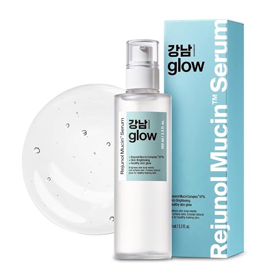 GANGNAM GLOW Rejunol Mucin Salmon DNA PDRN Serum 3.3 fl oz | 97% Snail Mucin, Panthenol, Niacinamide, Face Moisturizer, Face Exfoliator, Korean Skincare