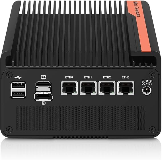 Mini PC N100 NAS 5 M.2 Nvme Pocket NAS Small PC,4X2.5GbE LAN Mirco Desktop Computer 2HD 4K@60HZ,Router/QNAS/Firewall DDR5 for Office Business (Bareboen, N150)