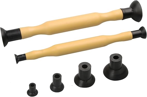 Valve Lapper Set with 4 Suction Plates, Double Ended Grip Valve Grinding Lapping Stick Tool Set for Vehicle Oil Systems Maintenance and Repair