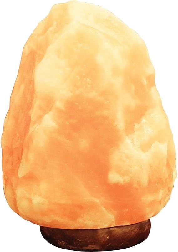 Pure Himalayan Salt Works 100% Natural Himalayan Salt Lamp, Pink Crystal Salt Lamp with Wooden Base, Includes 15W Bulb and 6-Foot Cord with On/Off Switch, 6.5-9 Lbs, 7 H