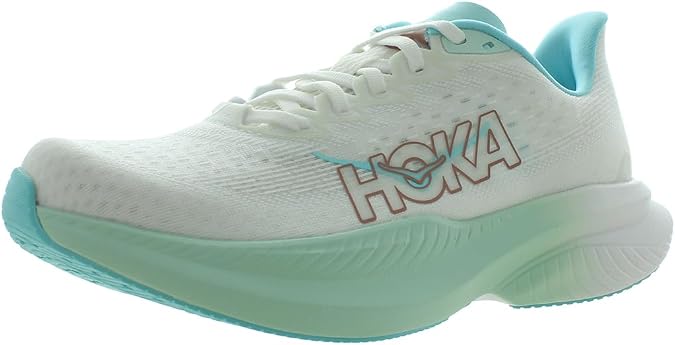 HOKA Mach 6 Womens Shoes Size 8.5, Color: Frost/Rose Gold