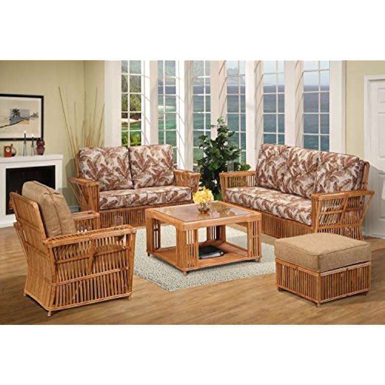Rattan 5 Piece Living Room Furniture Sofa Set