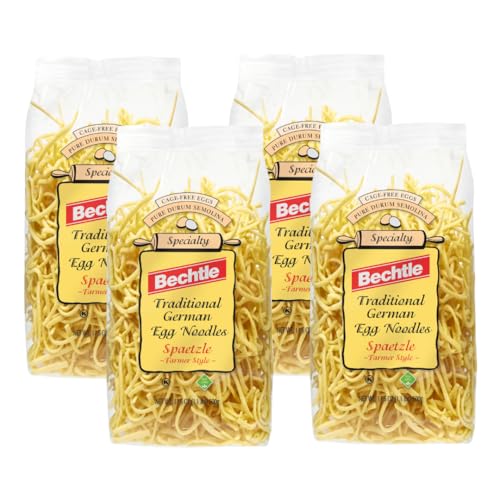 BECHTLE Spaetzle Farmer Style, Traditional German Egg Noodles, 17.6 oz Bags, Pack of 4