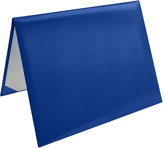 Diploma Cover 8.5"x11" Graduation Smooth Certificate Holder | Smooth Leatherette Folders for Graduation,Wedding Officiant,Award Certificates,Refillable Royal Blue 1 Pack