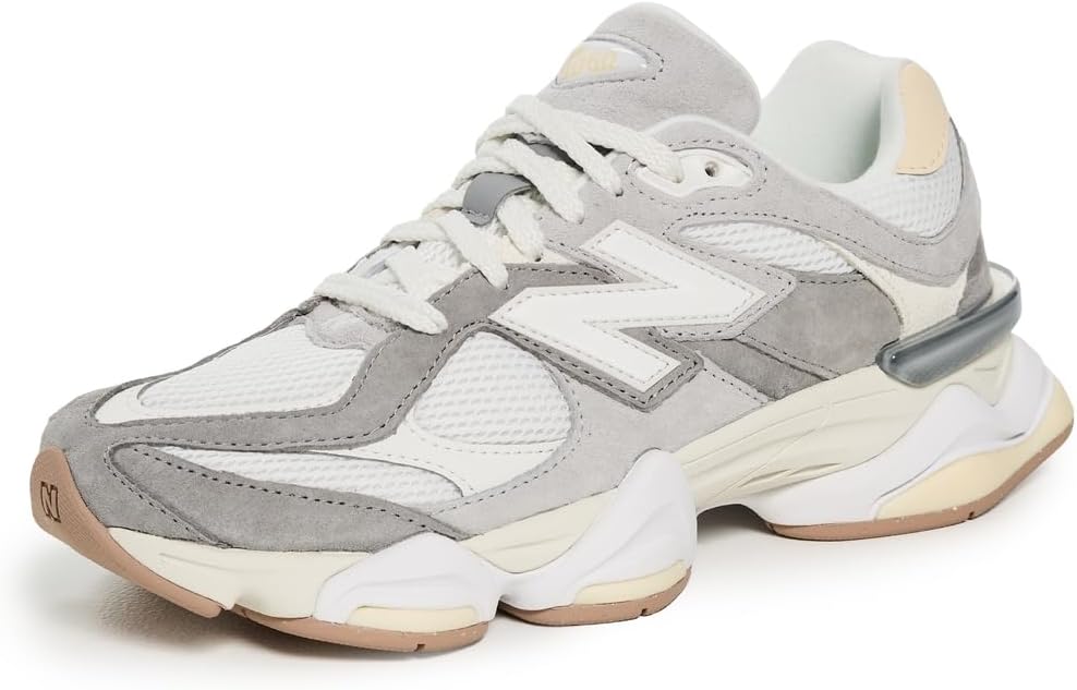 New Balance Unisex 9060 Sneakers, Grey/Beige, 12 US Women/10.5 US Men