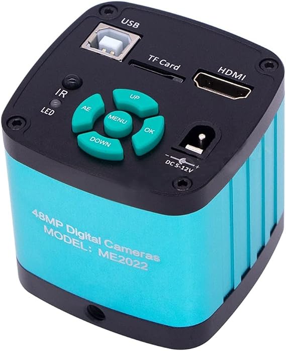 Microscope 48MP 4K 1080P H_DMI USB Industrial Video Digital Microscope Camera 130X Zoom C Mount Lens Cantilever Stand for Repair Soldering(48MP Camera)
