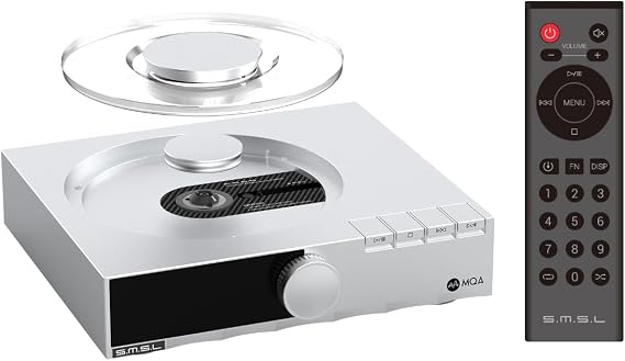 AOSHIDA SMSL PL200T CD Player, USB Input, AES/EBU/I2S/Optic/Coaxial/Clock Output, Portable Player with MQA Decoding, Remote Control, CD Laser Head for P.A.S.S System Audio Dedicated CD Laser Head