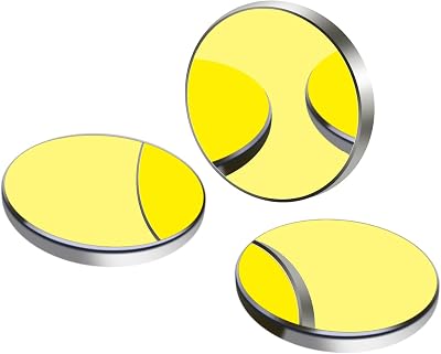 XUNKUANER Dia 20mm CO2 Laser Mirror Gold-Plated Silicon Mirrors Si Reflective Lens CO2 Laser Lens for CO2 Laser Engraving and Engraving Machine 3PCS