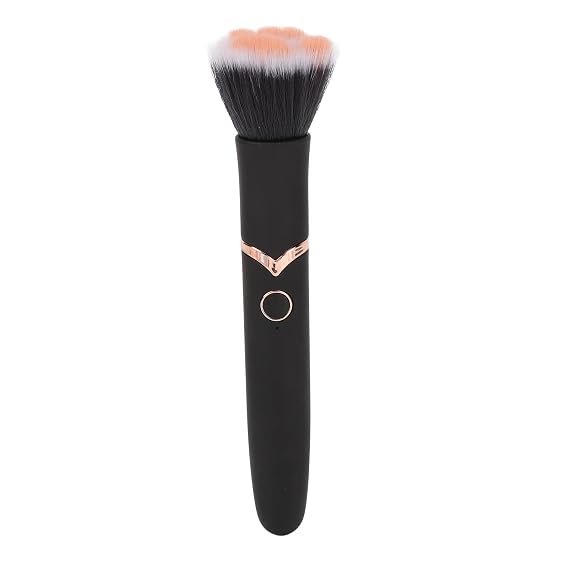 Makeup Brush Blush Loose Powder Brush 10 Gears Vibration Electric Massage Brush Black for Blending, Contouring, Highlight & Airbrush Finish