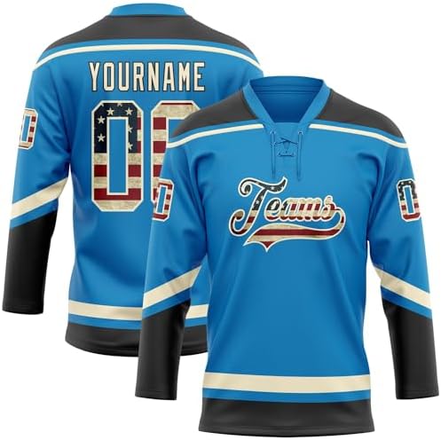 Custom Hockey Jersey for Men Women Youth, Personalized Team Name Number Logo, Many Colors Lace Up Practice Sports Fan Jersey