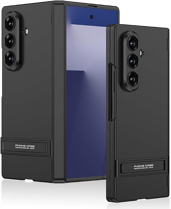 Senon Galaxy Z Fold 7 Kılıf Zore Kıpta Standlı Kapak (Siyah)