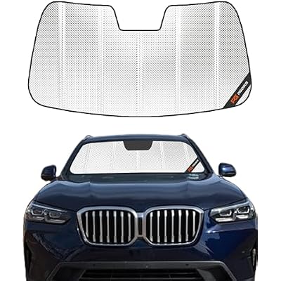 Pigenius Windshield Sun Shade for BMW X3 G01 2018-2023, Fits xDrive30i M40i X3 M. Reflective Aluminum Film Front Window Sunshade - BLAZBLOCK
