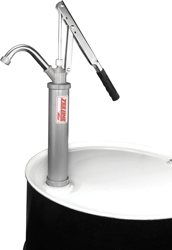 Zeeline By Milton ZE381, Lever Action Pump for 15-55 Gallon Drum Pump, 1 Gallon per 9 Strokes, Barrel Pump Hand Operated, Telescoping Suction Tube with 3 Different Locking Positions