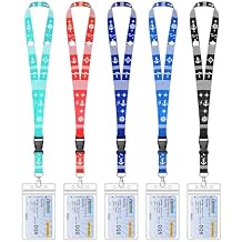 Teskyer 5 Pack Cruise Lanyard with Waterproof ID Badge Holders for Ship Key Cards, Cruise Essentials for Royal Caribbean, Carniva, Princess (Mix)