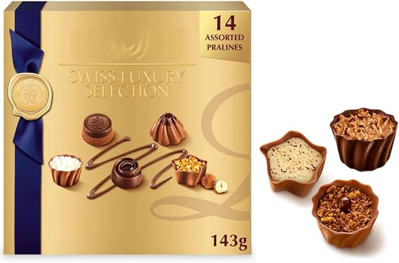 Swiss Luxury Selection Box 143g - Delicious selection of chocolate pralines